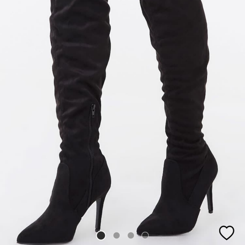 (Wore 1x) Black Suede Over The Knee Boot. Sz 9